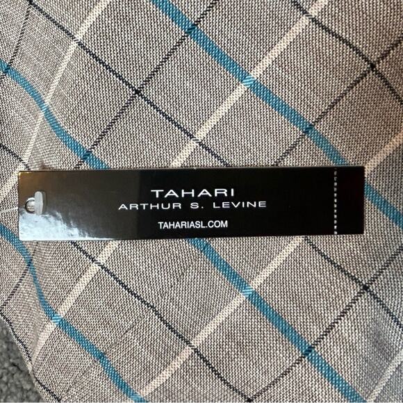 Tahari ASL Plaid Skirt Womens Size 18 Tan Black Turquoise Lined Career Work NWT - Picture 12 of 12